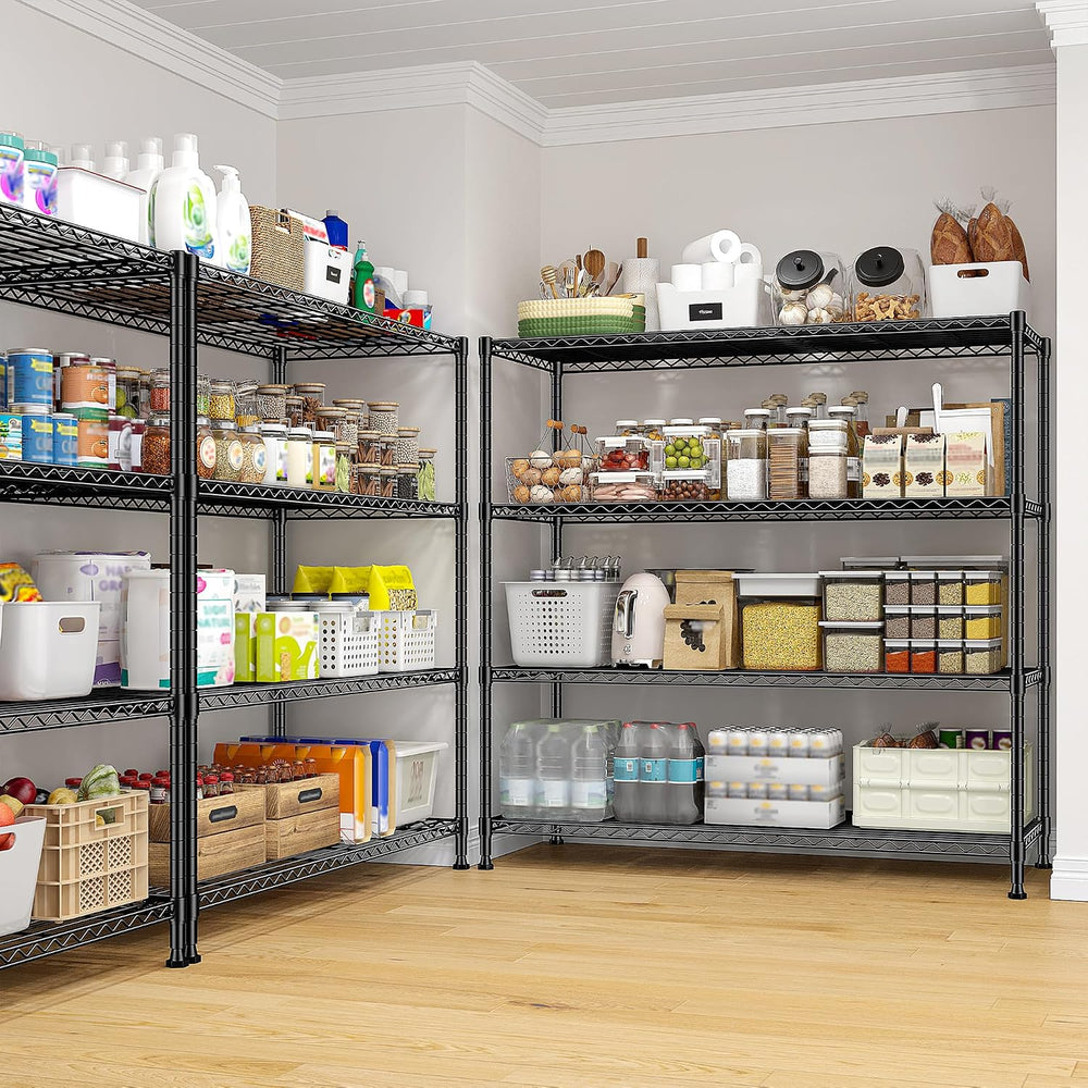 2 Set of 45 "W Metal Shelving Unit 4 Tier Storage Shelves Adjustable Wir...