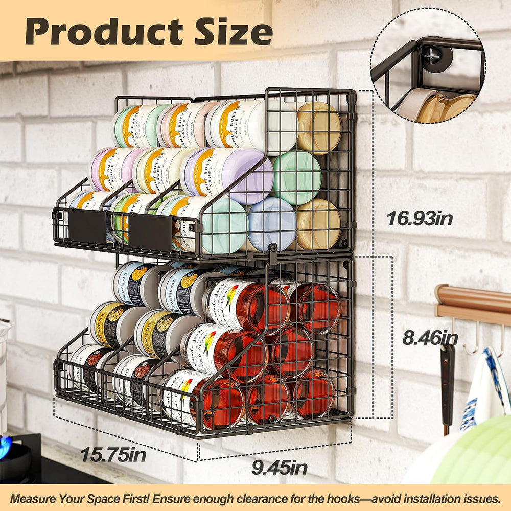 2 Pack Pantry Organizers and Storage Shelf Canned Food Organizer