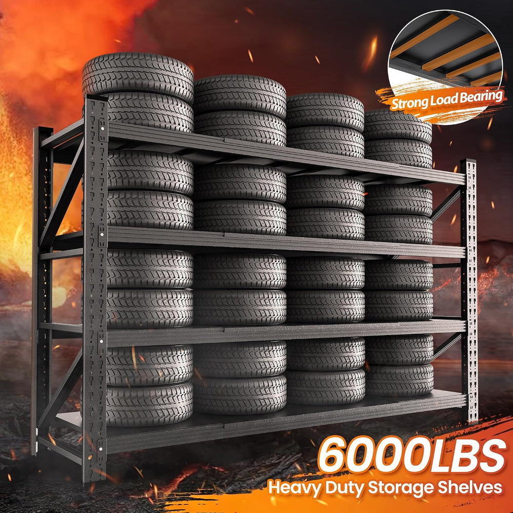 6000LBS Storage Shelves, 79" W Heavy Duty Garage Shelving Unit, Adjustab...