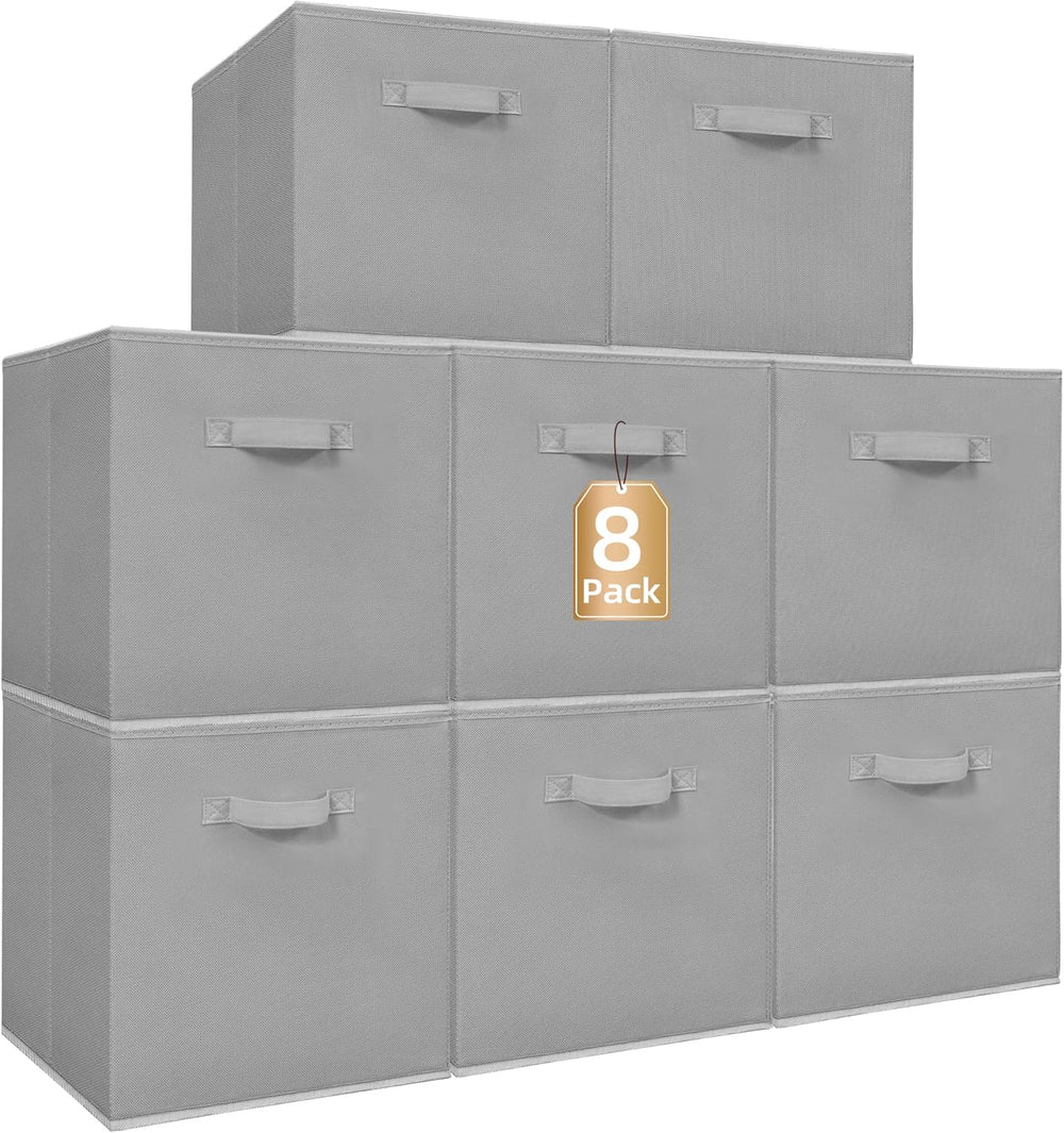 STORAGE MANIAC Storage Cubes, 13 Inch 8 Pack Collapsible Fabric Shelf Bins