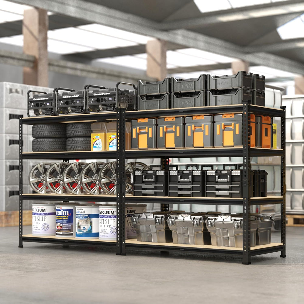 PrimeZone 40"W x 20"D x 59"H Garage Shelving, 4-Tier Storage S...