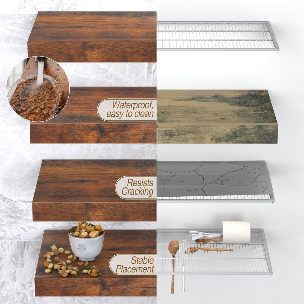 MyLifeUNIT Wire Shelf Covers, 8 PCS Wood Wire Rack Covers for Pantry, Closet,...