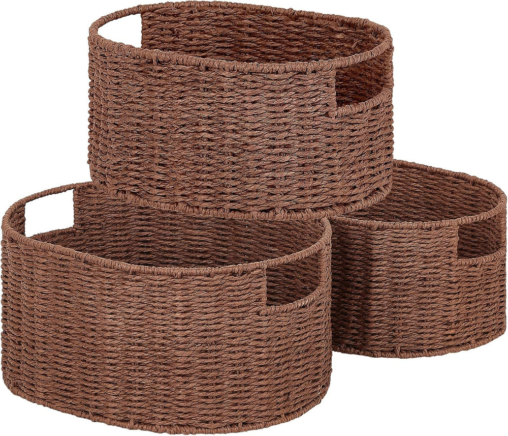 Vagusicc Wicker Storage Basket, Set of 3 Hand-woven Storage Baskets for Organ...