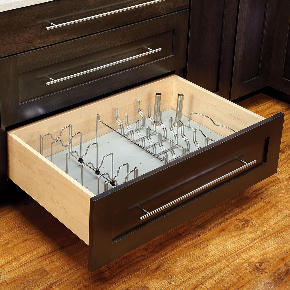 Rev-A-Shelf Drop-In Pot and Pan Drawer Organizer Storage Rack for 4DPS & ...