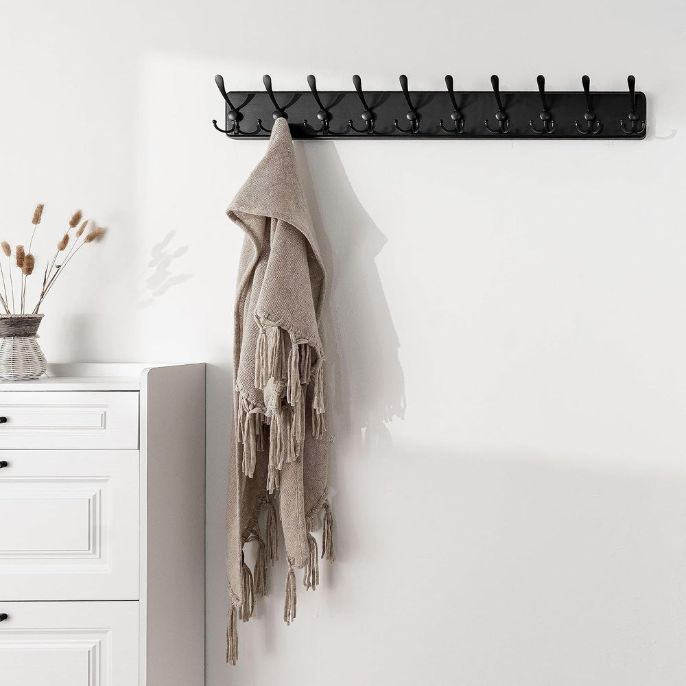 SKOLOO Coat Rack Wall Mounted - 38.3'' Long, Wooden, Heavy Duty, Rust...