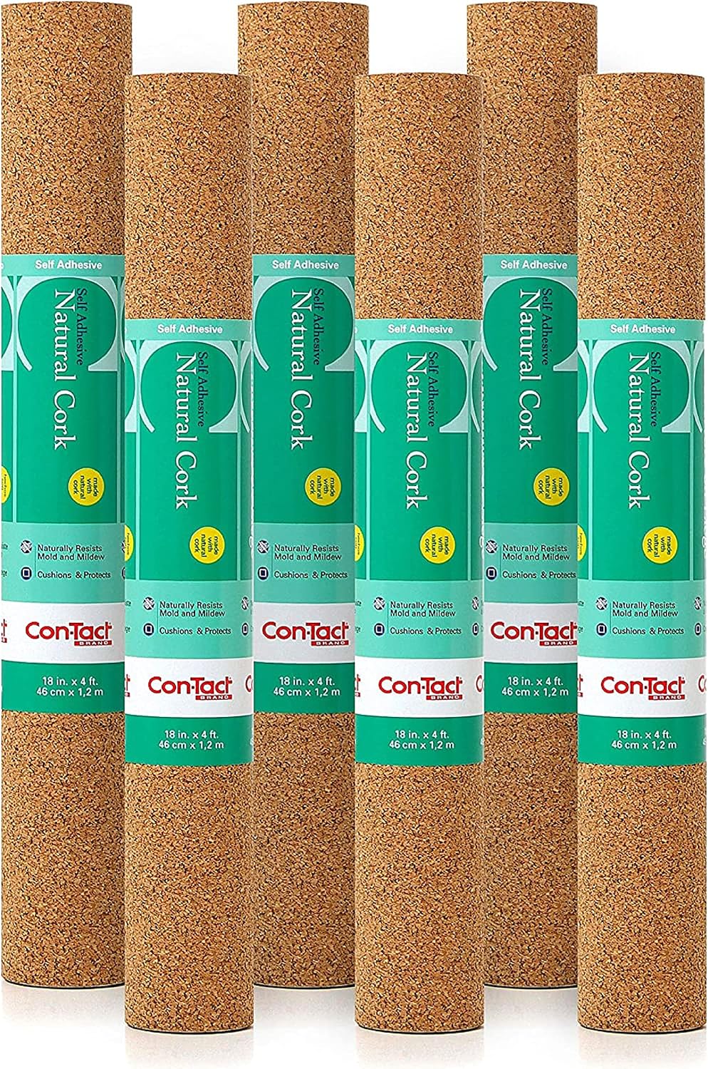 Con-Tact Brand Multi-Purpose Cork Shelf Liner, 18" x 4', Brown, Pack...