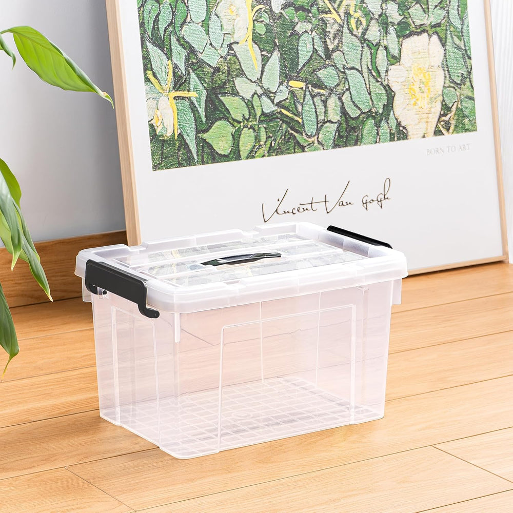 Cetomo Lidded Storage Bin with Handle, Storage Bins with Lid, Organizing Cont...