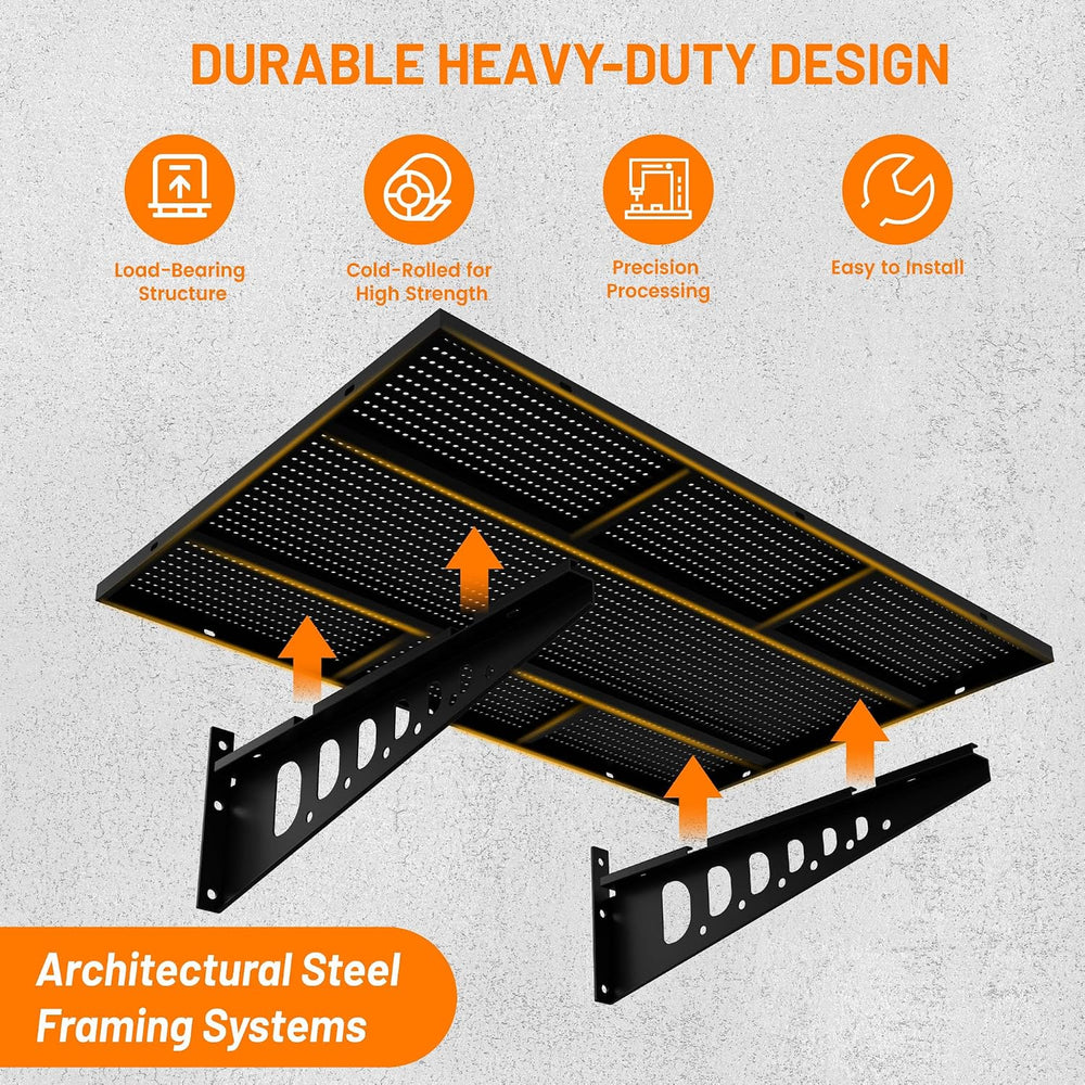 2-Pack 2x3ft Heavy Duty Wall Shelves, 500 Lbs Wall Mounted Garage Shelving Ra...