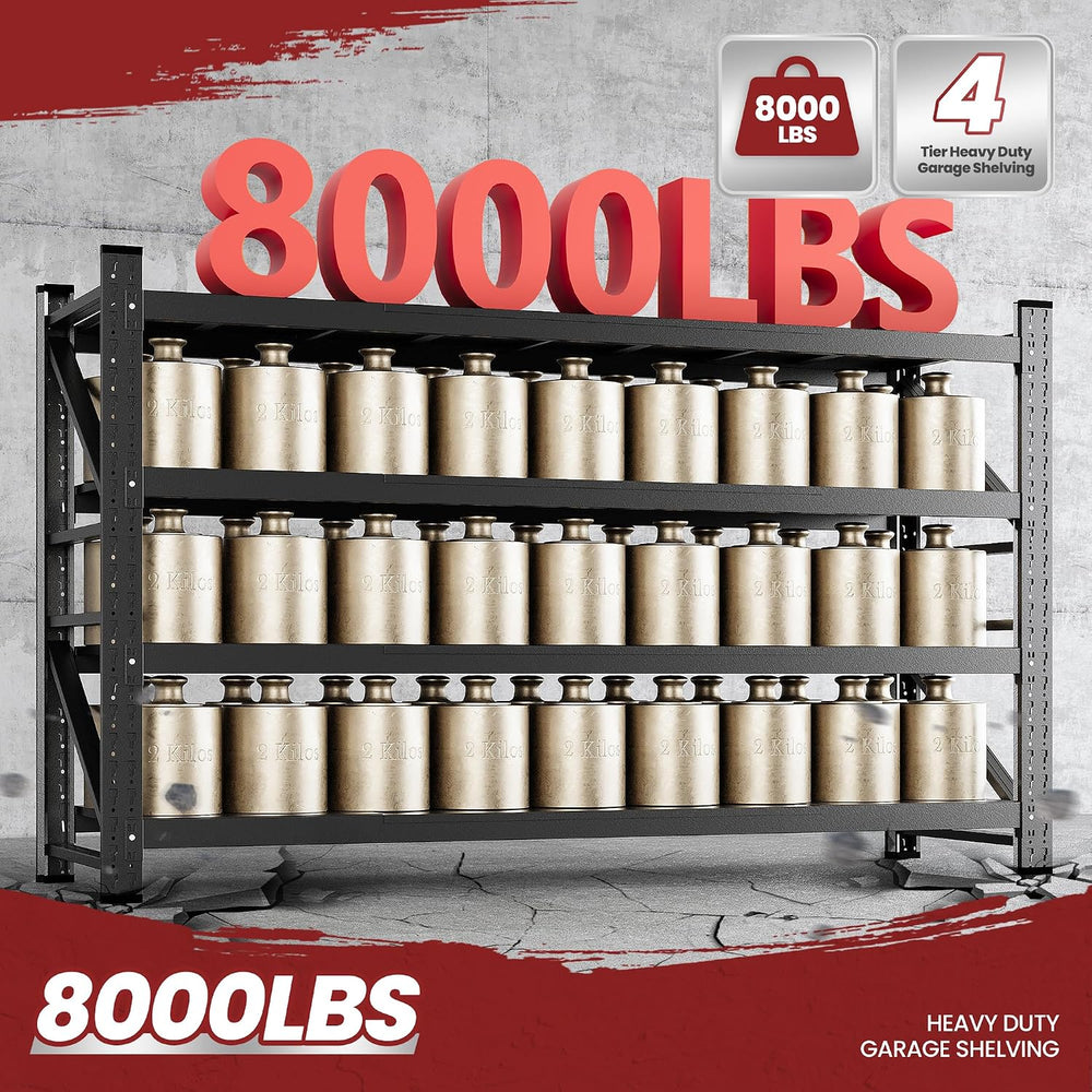 68" Wide Industrial Storage Shelves, 8000LBS Garage Shelving Heavy Duty,...