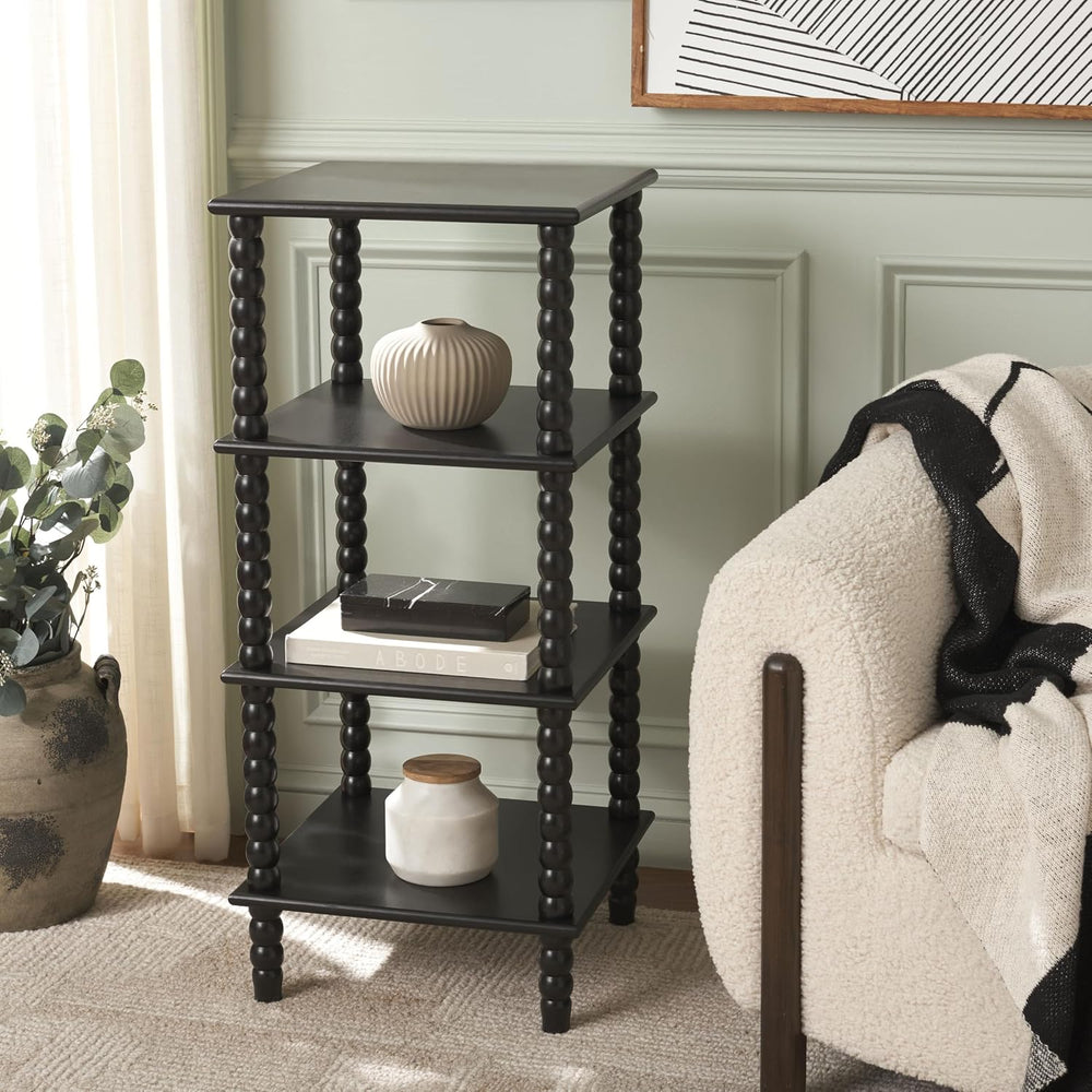 SAFAVIEH Home Collection Dilyn Matte Black 4-Tier Shelving Unit Etagere Books...