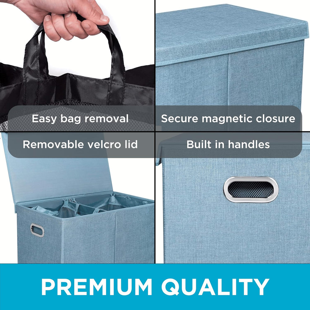 BIRDROCK HOME Laundry Hamper with Lid | Removable Bags for Sorting Clothes | ...