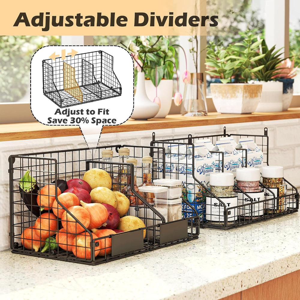 2 Pack Pantry Organizers and Storage Shelf Canned Food Organizer