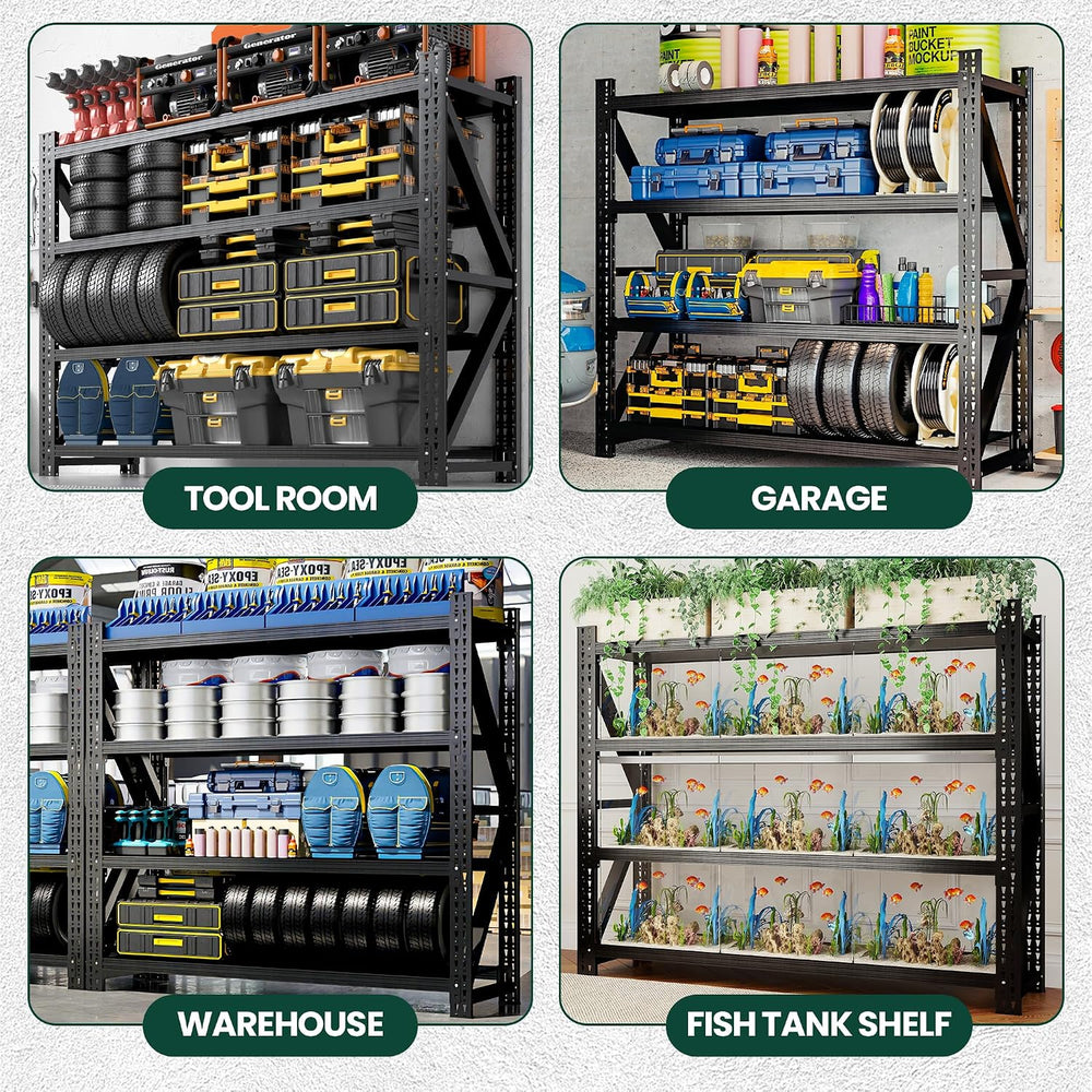 Heavy Duty Garage Storage Shelves 9000LBS Capacity, 75" Wide Metal Shelv...