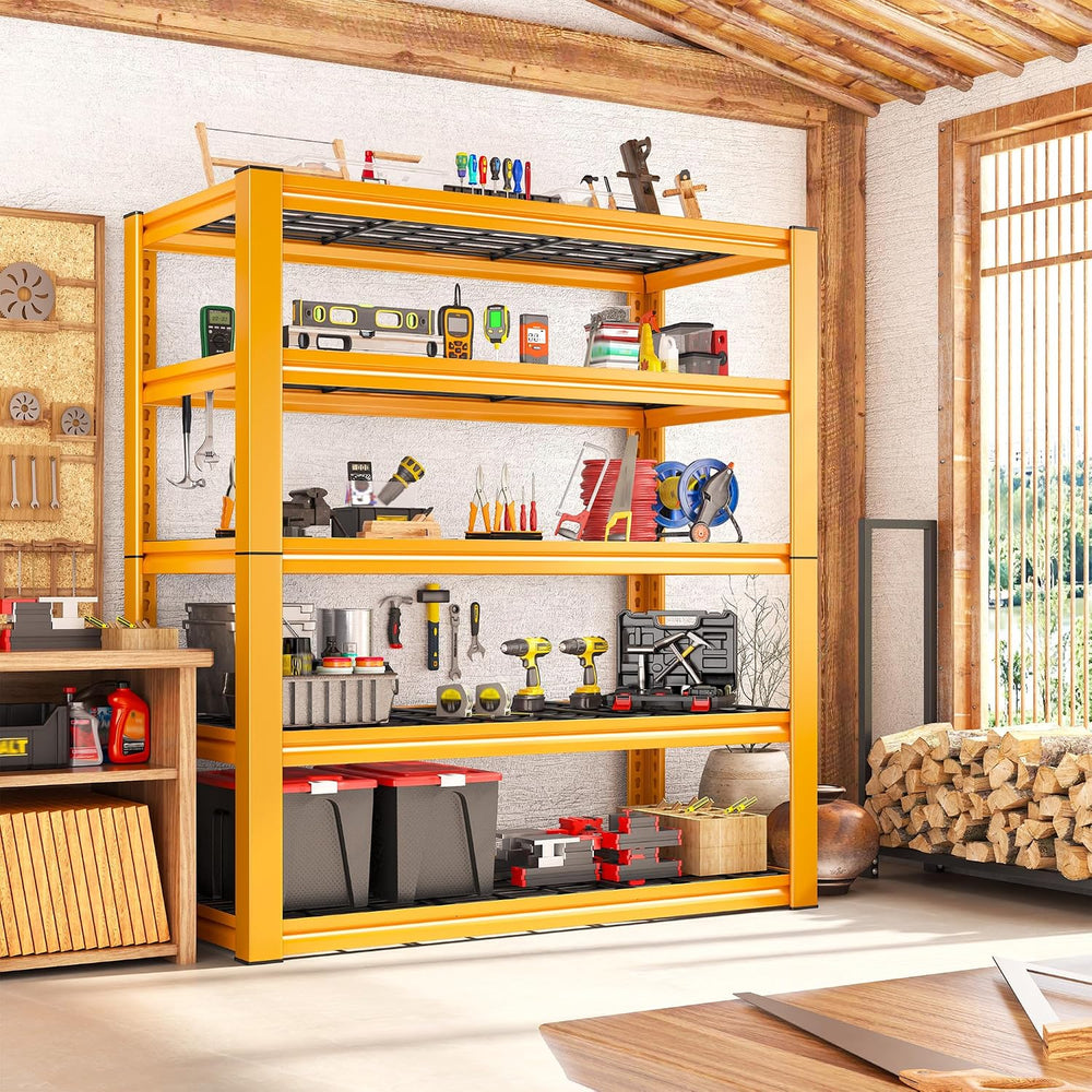 REIBII Orange Garage Shelving 3-Pack Heavy Duty Storage Shelves for School