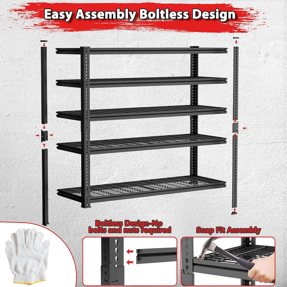 Storage Shelves, Garage Shelving Heavy Duty 2800 LBS Capacity, 48"L x 18...