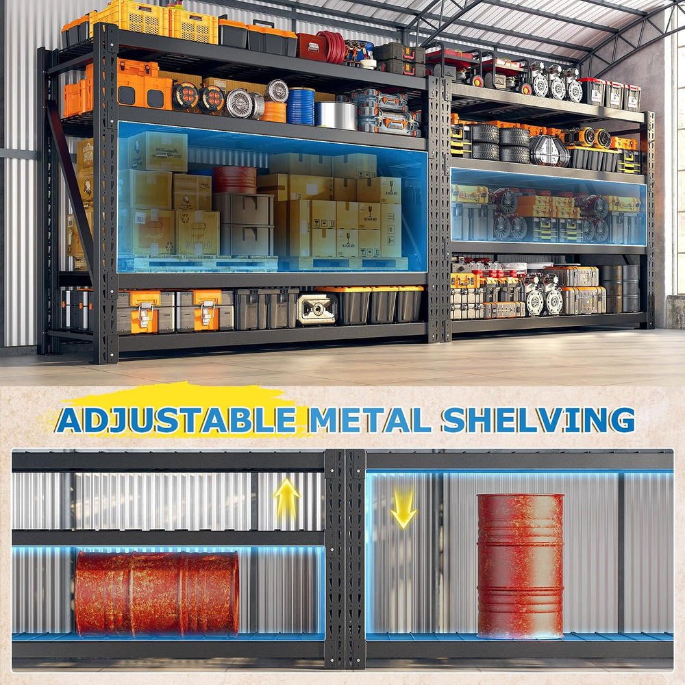 Bepatio 11000LBS Industrial Storage Shelves 2-Pack, 72"H x 60"W x 2...