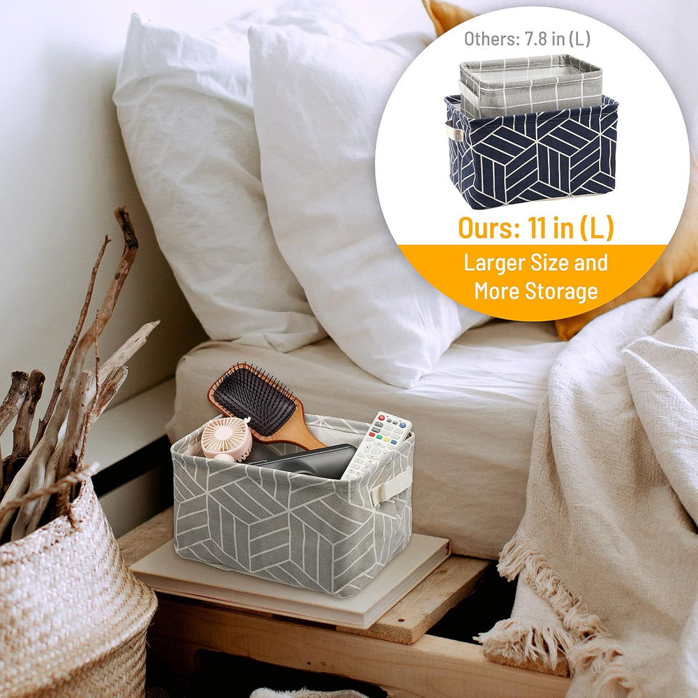 CROWNED 6 Pcs Storage Basket Foldable Cube Fabric Bins Square Mini Box Receiv...