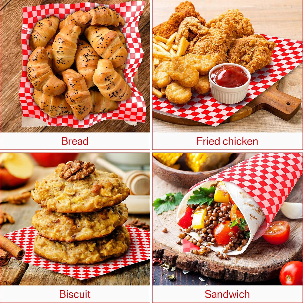 Sieral 5000 Sheets Checkered Deli Paper Sheets 12 x 12 Inch, Food Basket Line...