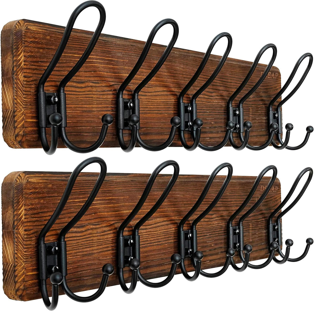 Dseap Coat Rack Wall Mounted - Heavy Duty Farmhouse Rustic Wall Coat Hanger w...