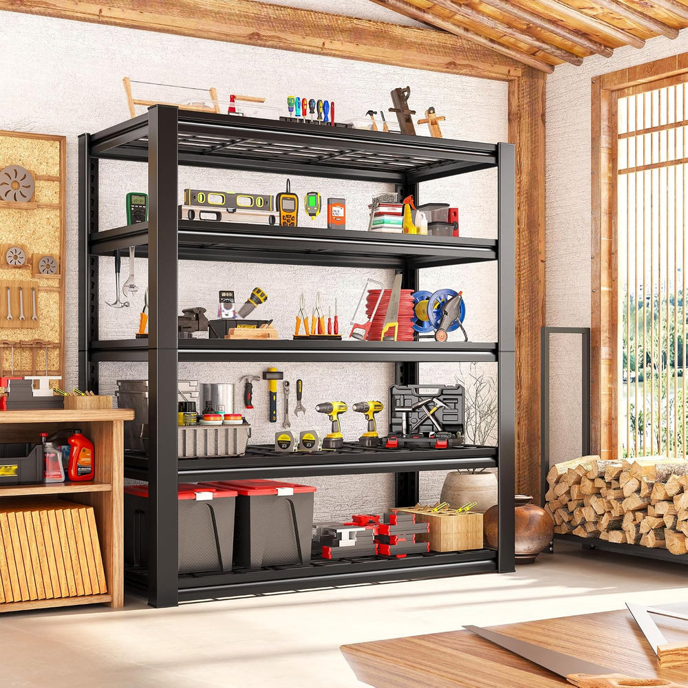 REIBII 72" H Garage Shelving 3200 LBS Heavy Duty Adjustable Storage Shelves