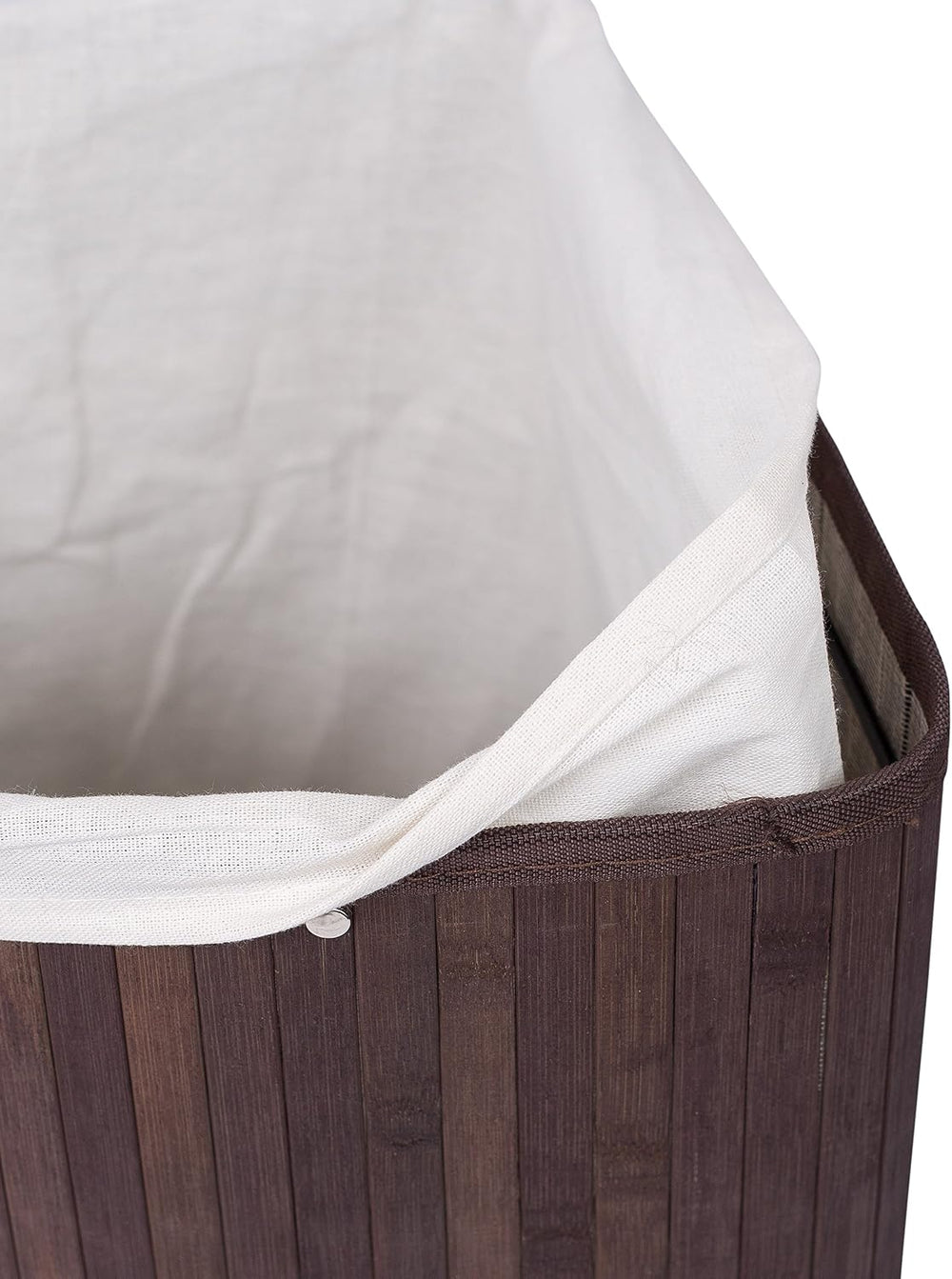 BirdRock Home Corner Laundry Hamper with Lid and Cloth Liner | Bamboo | Espre...