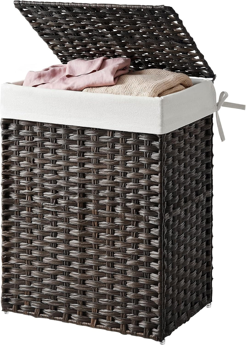 SONGMICS HOME Laundry Hamper with Lid, Clothes Basket with Removable Liner an...
