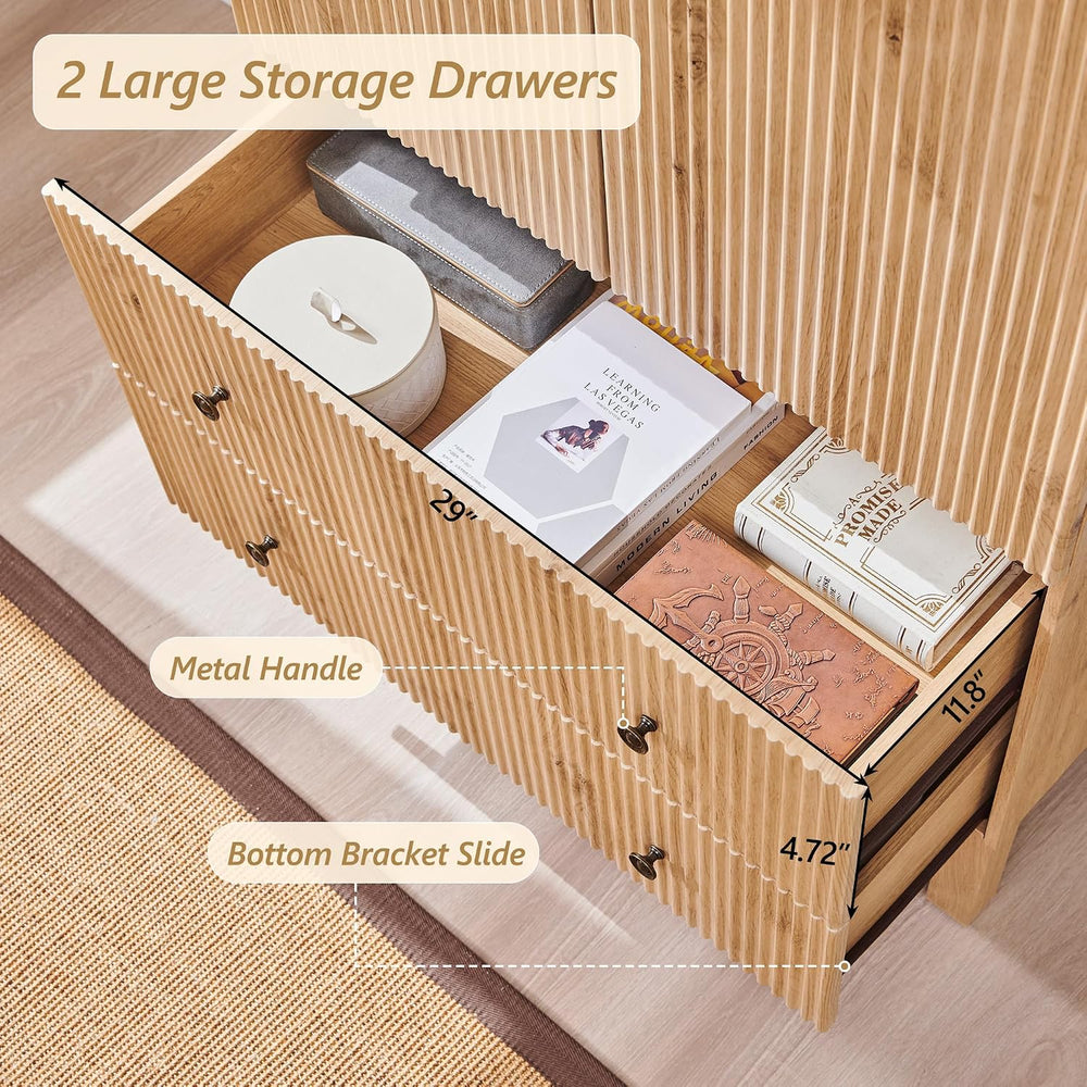 IFBUY 71" Tall Arched Bathroom Storage Cabinet, Modern Fluted Cabinet St...