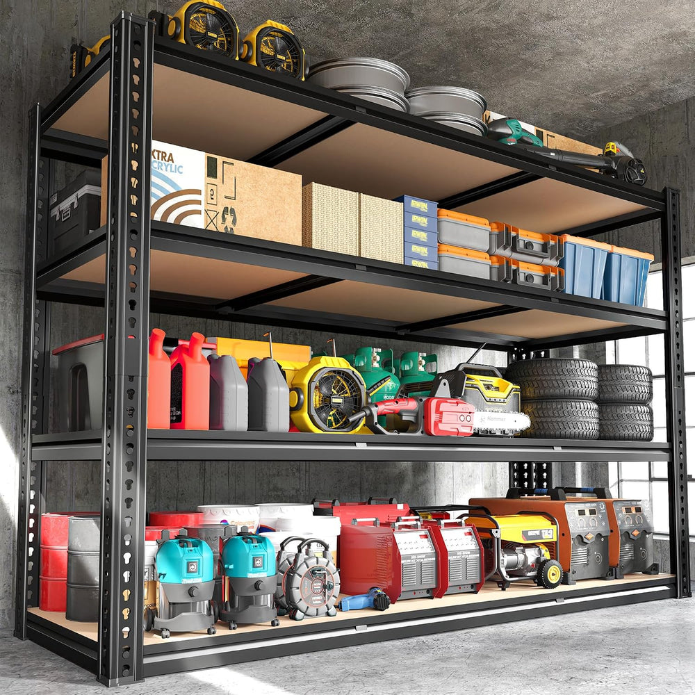 ROOMFAVE 60" W Garage Metal Shelving 2800LBS Storage Shelves, 4 Tier
