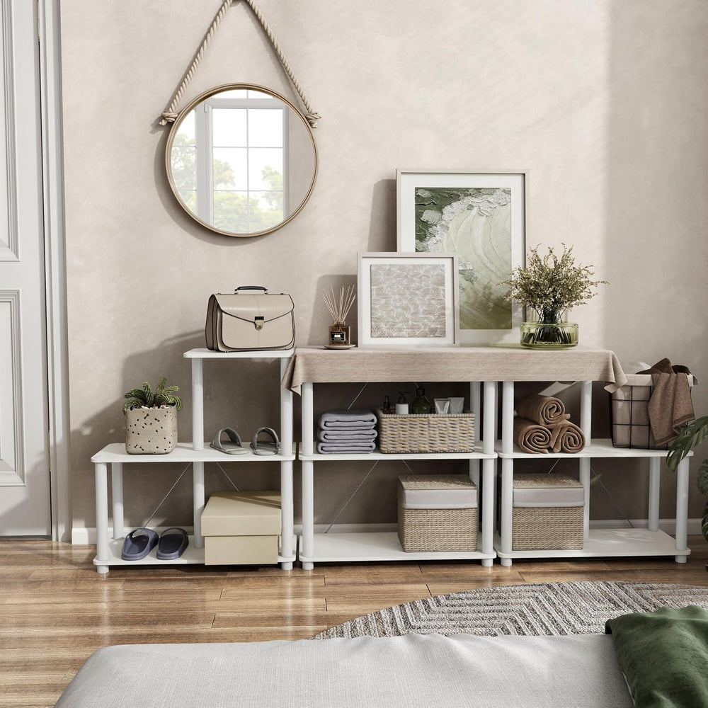 Homes: Inside + Out Apexa Modern 3-Tier Wide Shelving Units, Collectibles Dis...