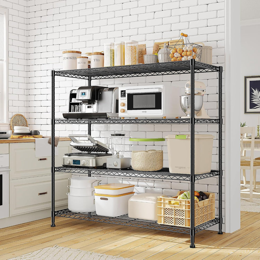 2 Set of 45 "W Metal Shelving Unit 4 Tier Storage Shelves Adjustable Wir...