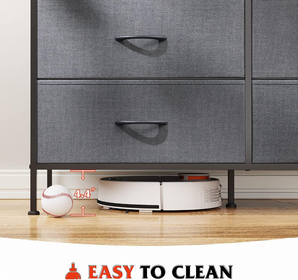 WLIVE Dresser for Bedroom with 6 Fabric Drawers, Dark Grey