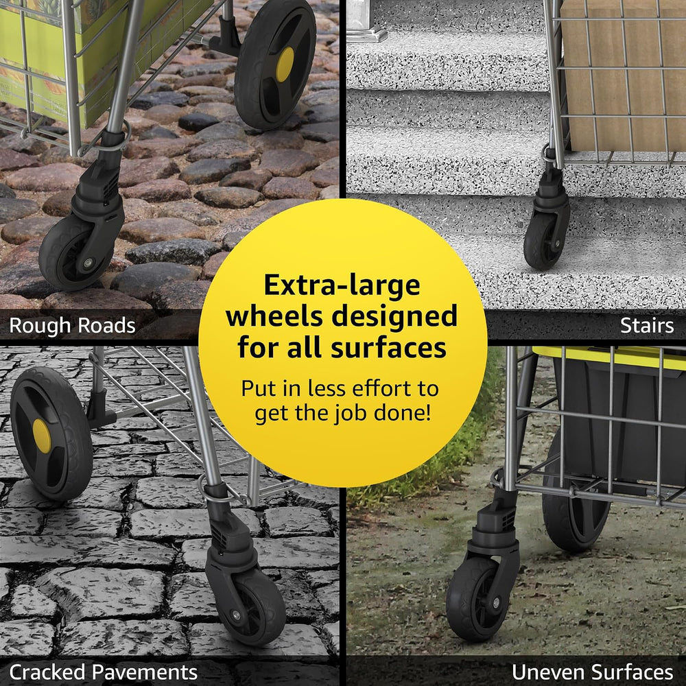Our Modern Space Shopping Cart & 360° Swivel Wheels | Foldable Collapsibl...