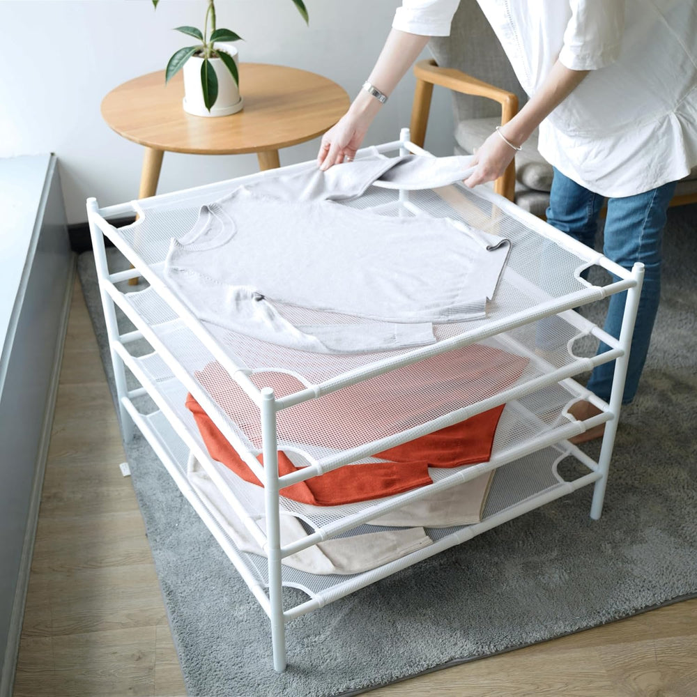 Sweater Drying Rack, 4-Pack Stackable Flat Mesh Clothes Drying Rack
