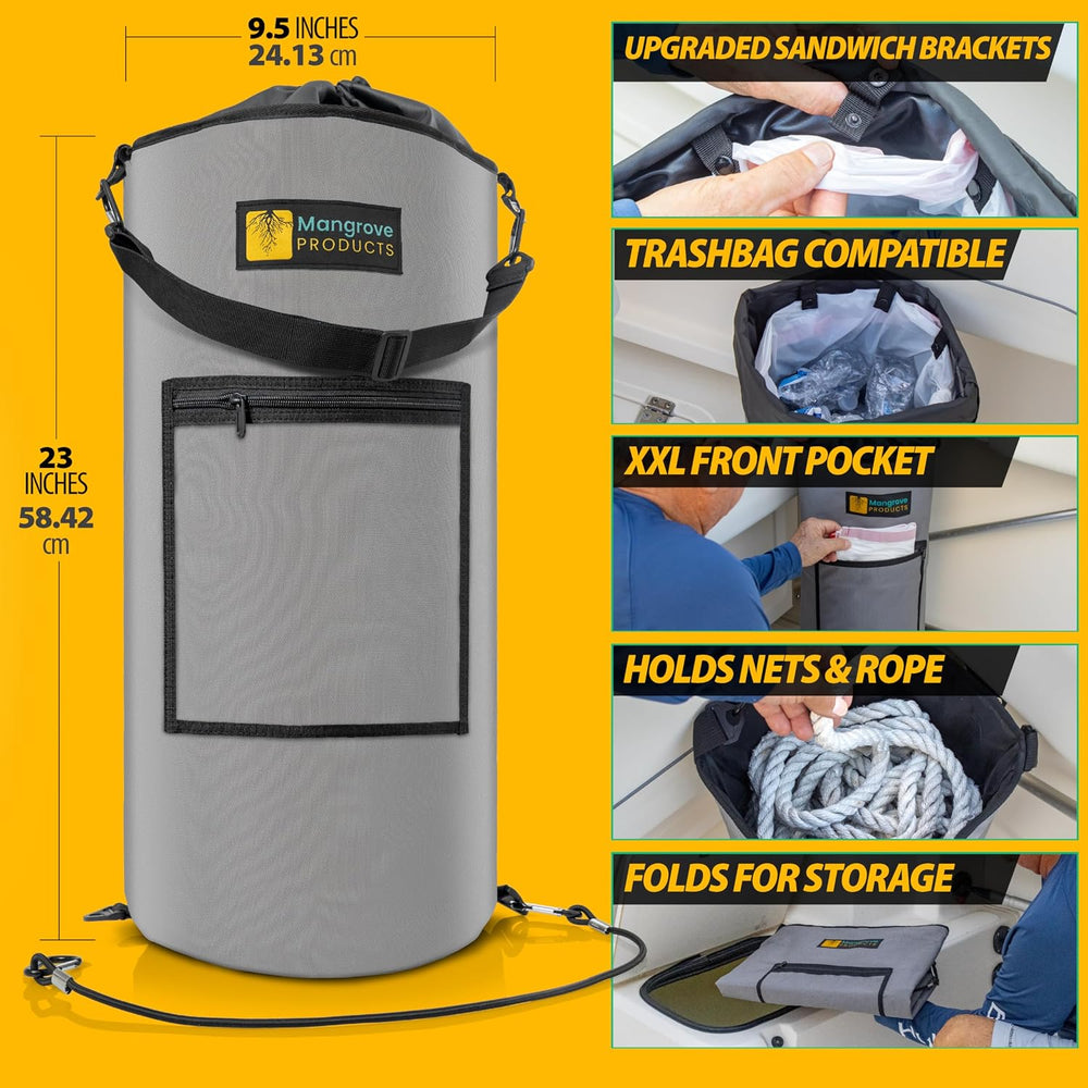 Mangrove Products: Portable Boat Trash Can, Reusable Trash Bag, Boating Equip...