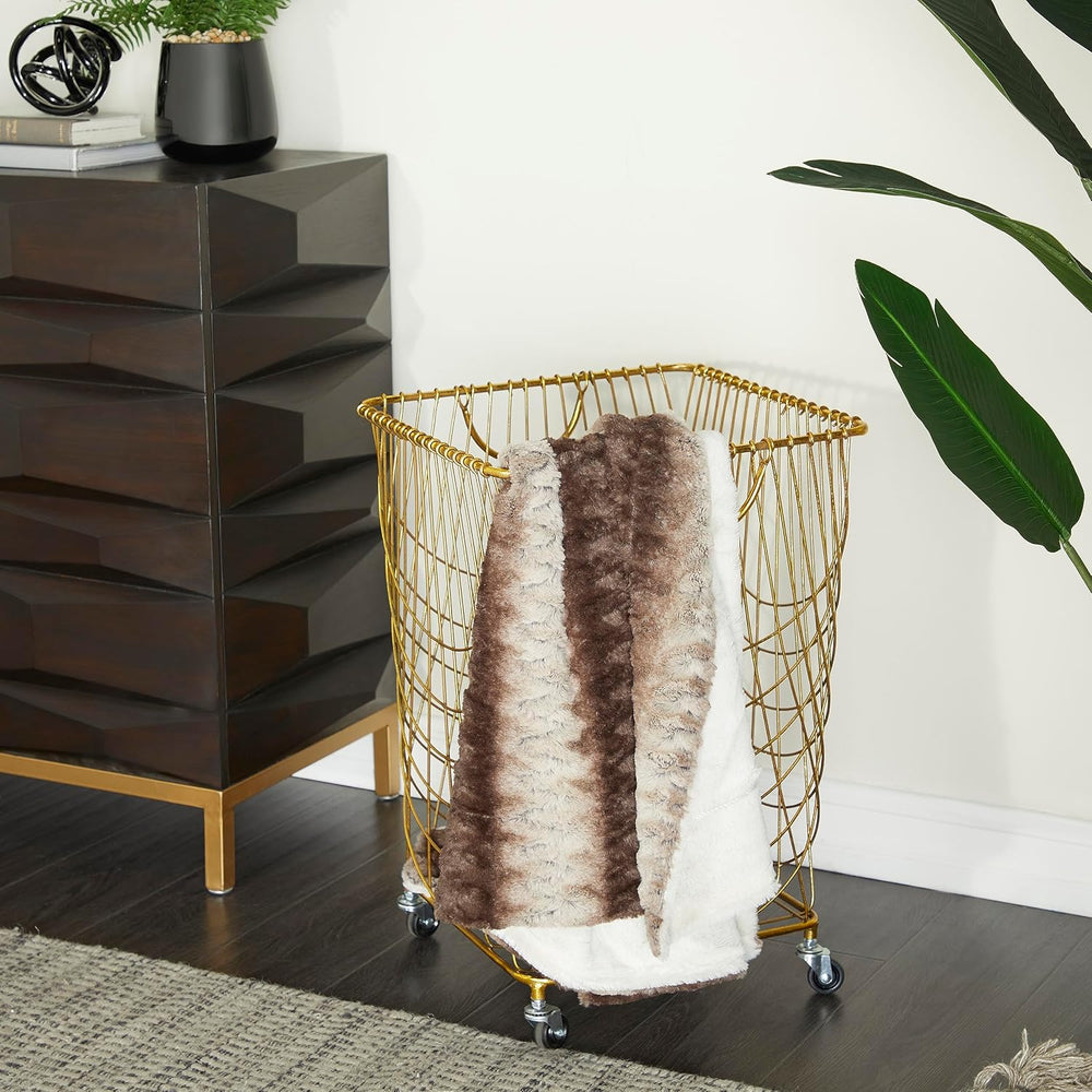 Deco 79 Metal Square Storage Cart with Wheels and Handles, 16" x 17&quot...