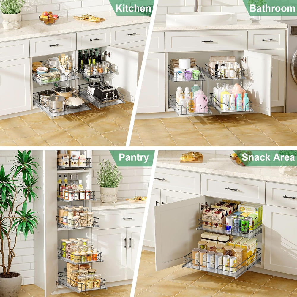 2-Tier Pull Out Cabinet Organizer (20" W x 22" D)
