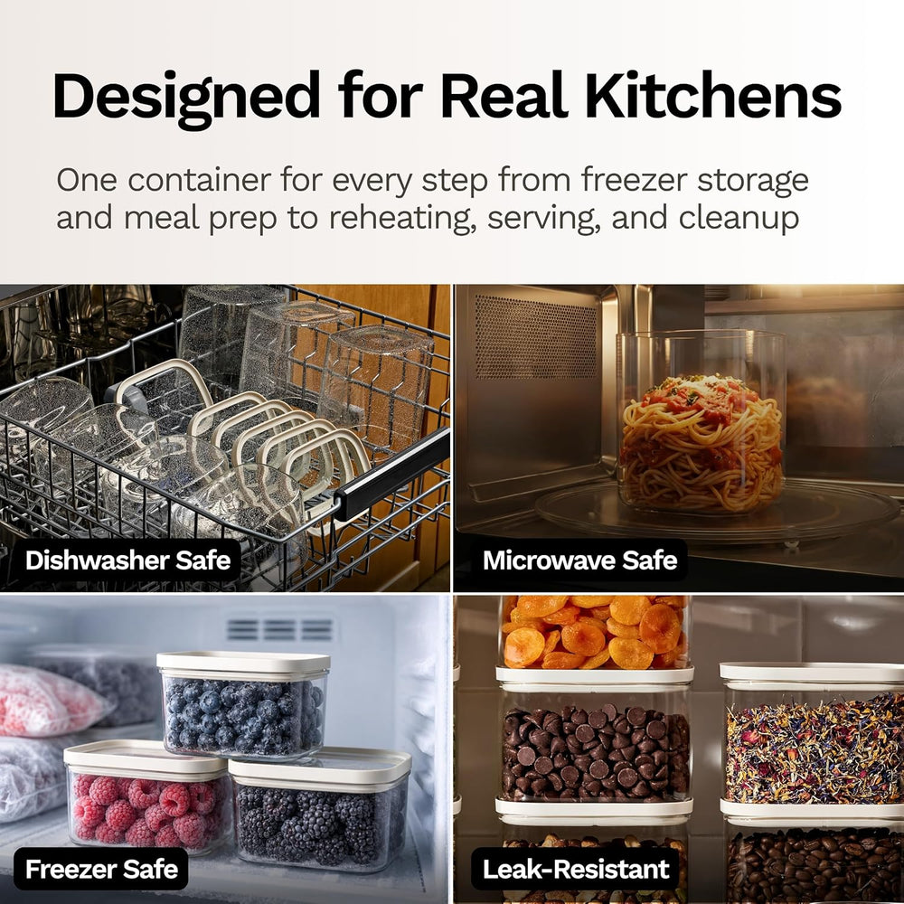 Naked Kitchen 20-Piece Food Storage Containers with Lids – Stackable BPA-Free...