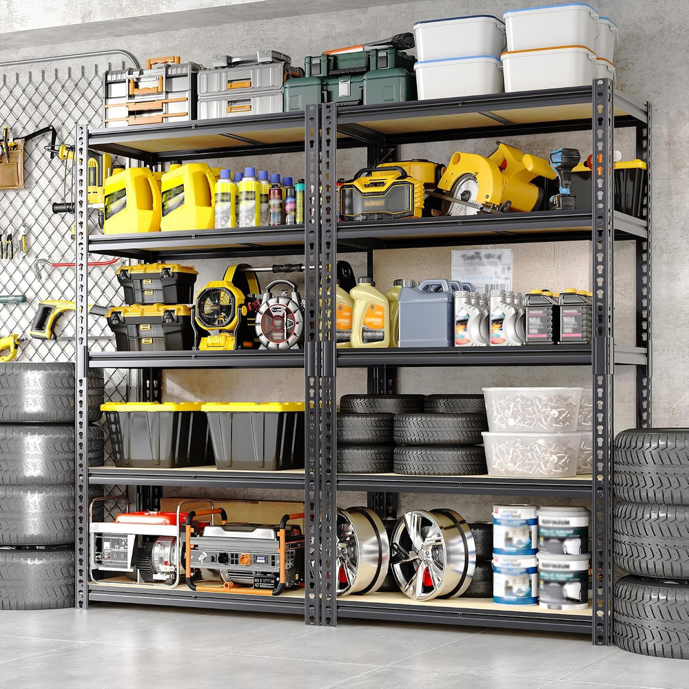 Heavy Duty Garage Storage Shelves, 5-Tier Adjustable Metal Shelving Unit