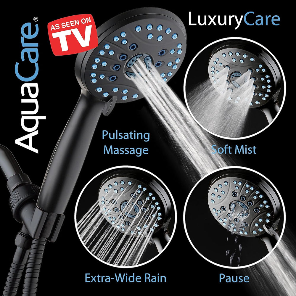 AquaCare High Pressure 8-mode Handheld Shower Head - Anti-clog Nozzles, Built...