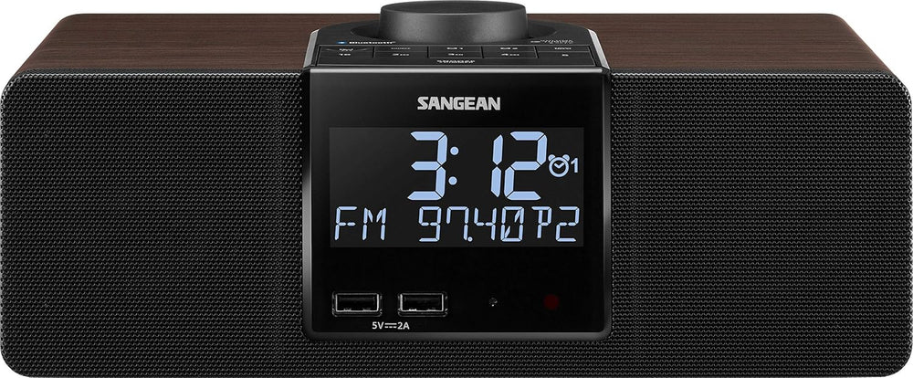 Sangean RCR-40 AM/FM-RDS(RBDS)/Bluetooth/AUX Digital Tuning Wooden Clock Radi...