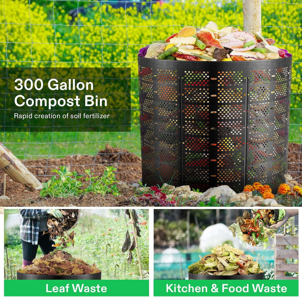 VIVOSUN 300 Gallon Outdoor Compost Bin, Expandable Composter, Easy to Setup &...