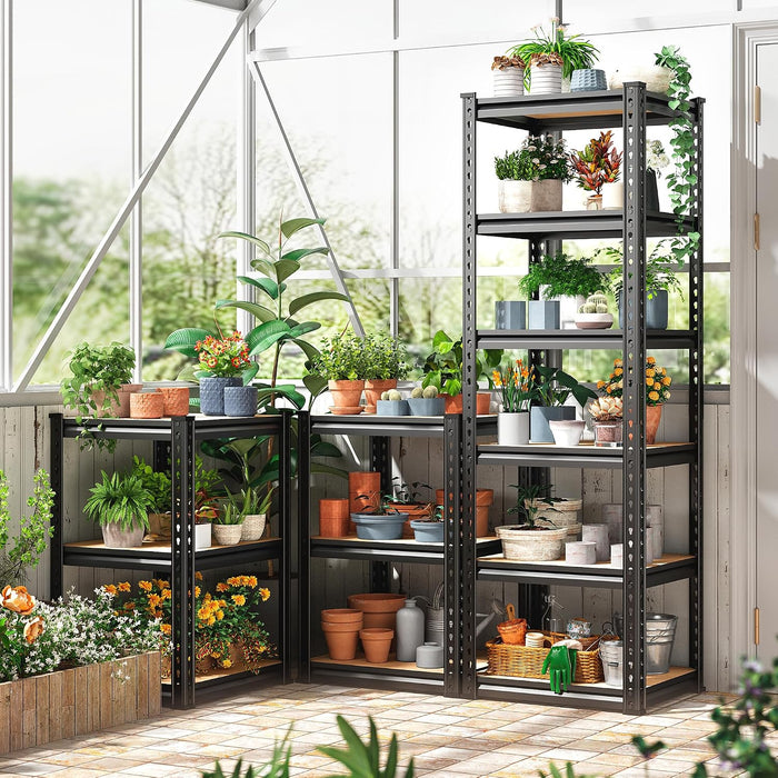 REIBII Storage Shelves for Pantry, Kitchen, 6 Tier Garage Shelving