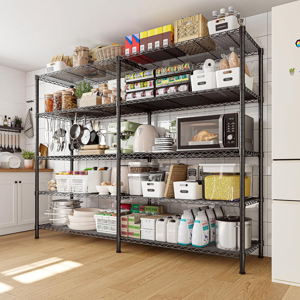 REIBII 58"W 5-Tier Wire Shelving Unit,1450 lbs,Adjustable,Pantry Industrial