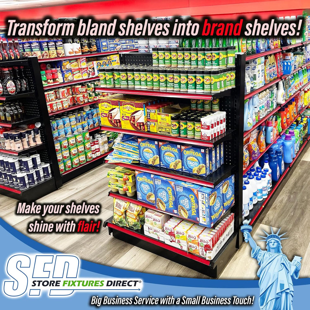 Decorative Gondola Shelving Pre Cut Vinyl Insert Strips 48" x 1.25"...