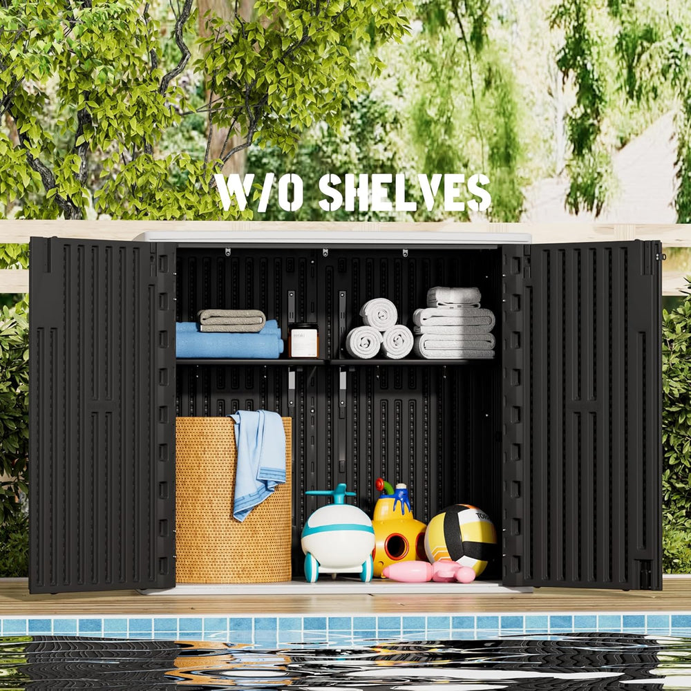 Mrosaa Large Outdoor Storage Box,Resin Sheds&Outdoor Storage Waterproof/L...
