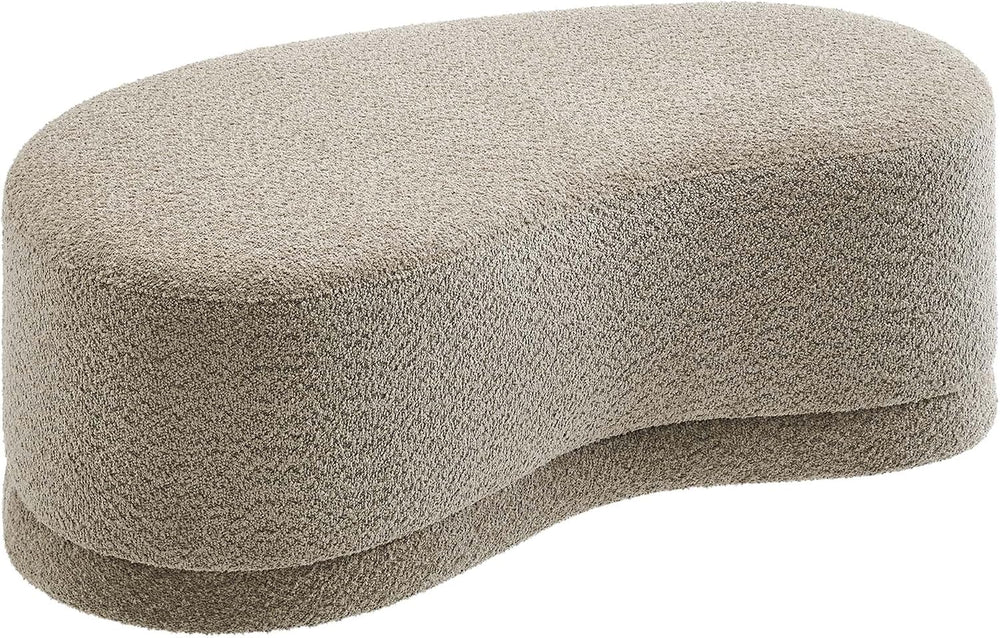 Modway Nimbus 48 Inch Curved Ottoman Bench in Oat - Soft Fabric Chenille Otto...