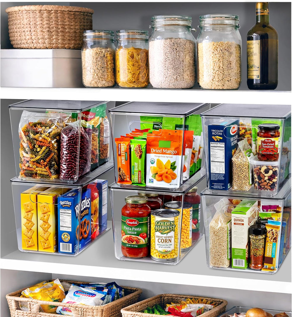 Sorbus Clear Storage Bins with Lids for Kitchen (Extra Large, 8 Pack)