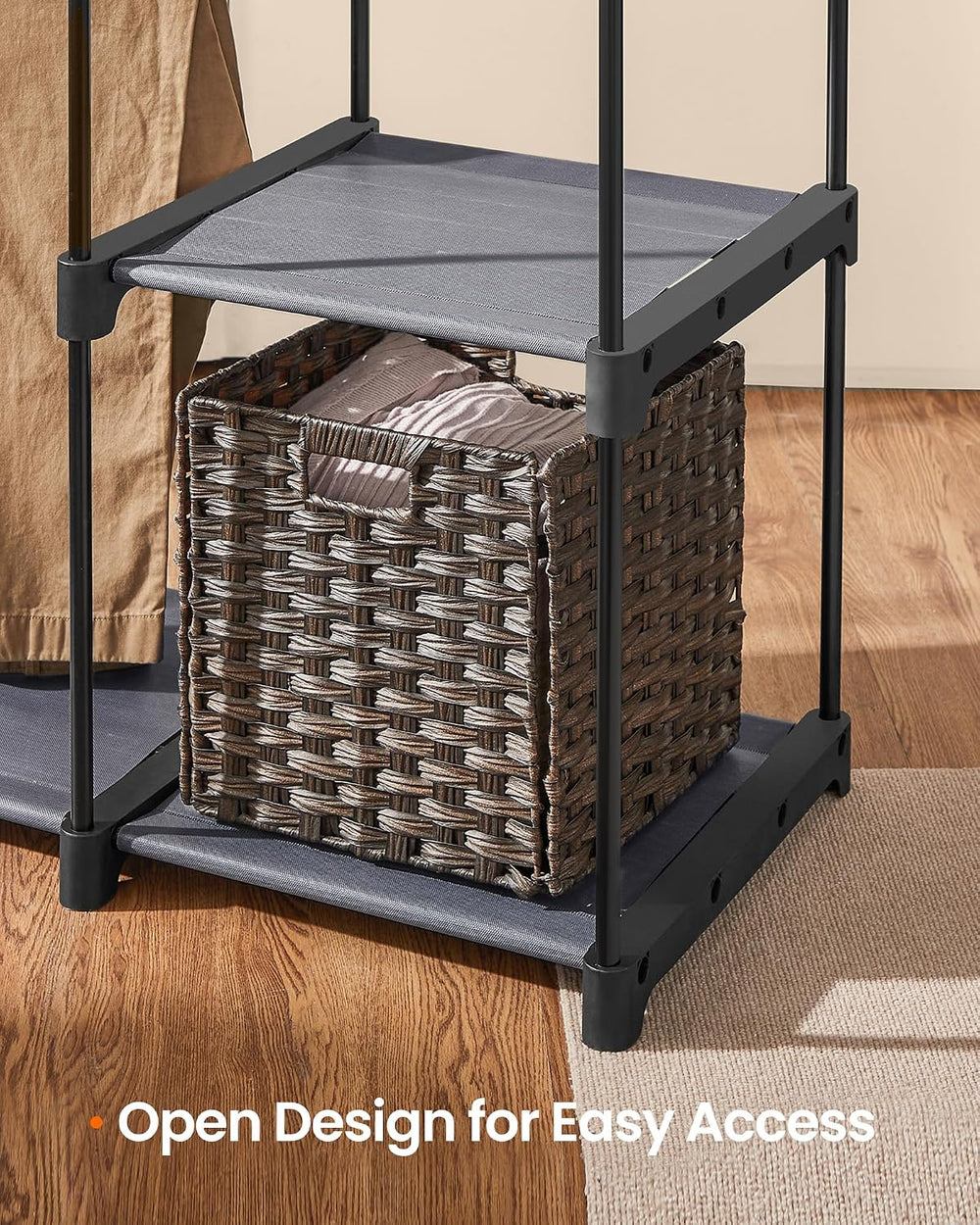 SONGMICS HOME Freestanding Clothes Rack, Portable Closet, for Cloakroom, Bedr...
