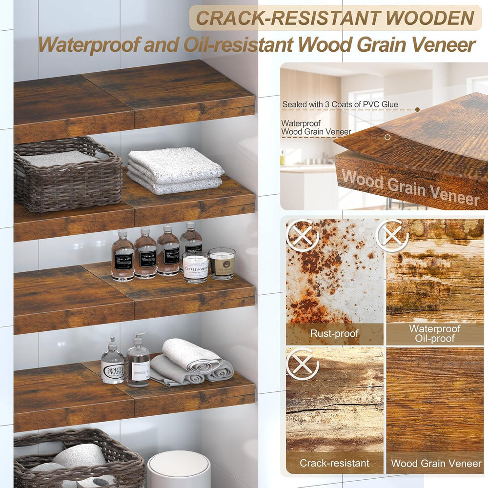 MyLifeUNIT Wire Shelf Covers, 8 PCS Wood Wire Rack Covers for Pantry, Closet,...