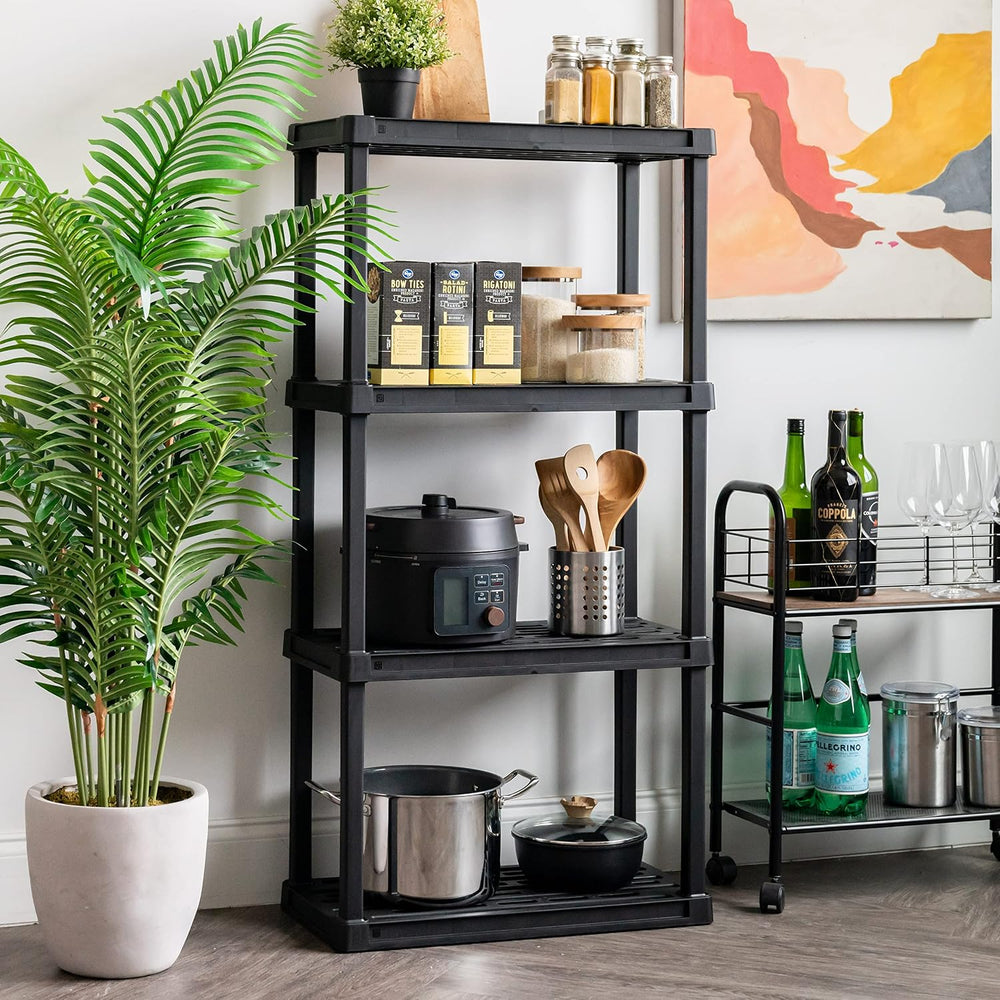 IRIS USA 4-Tier Shelving Unit, 36" W x 18" D x 56" H, 1 Pack, ...